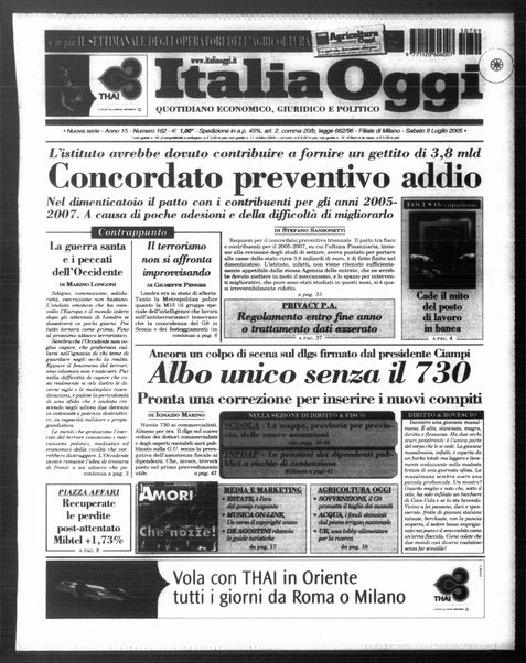 Italia oggi : quotidiano di economia finanza e politica